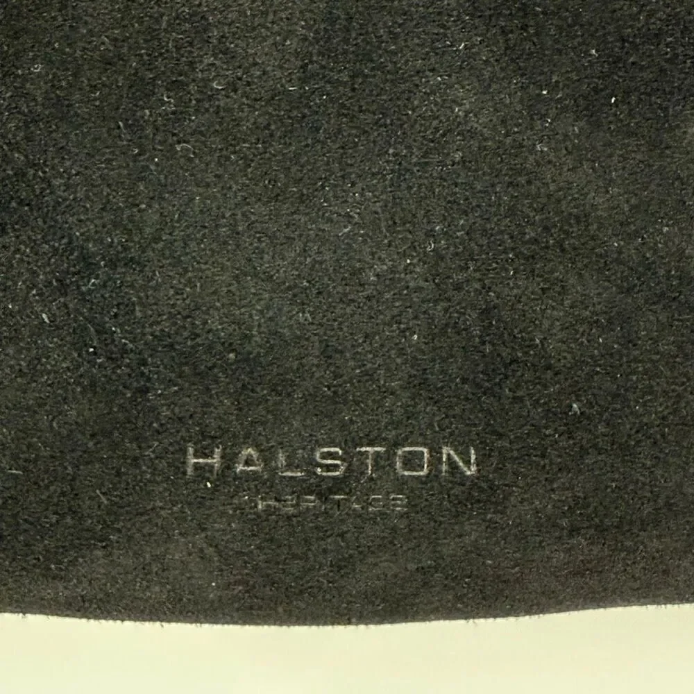 HALSTON HERITAGE Woman Alism Suede Bucket Bag Black purse 9x8x3” 11” handle
